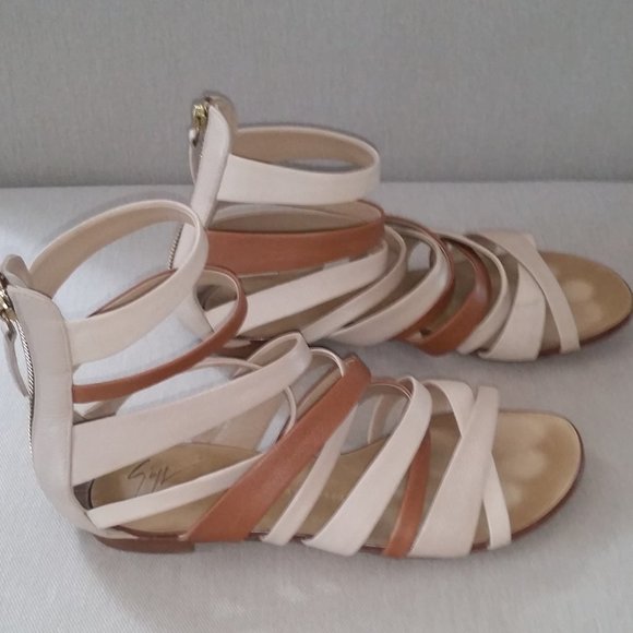 Giuseppe Zanotti strappy cream and tan leather sandals - Picture 2 of 6